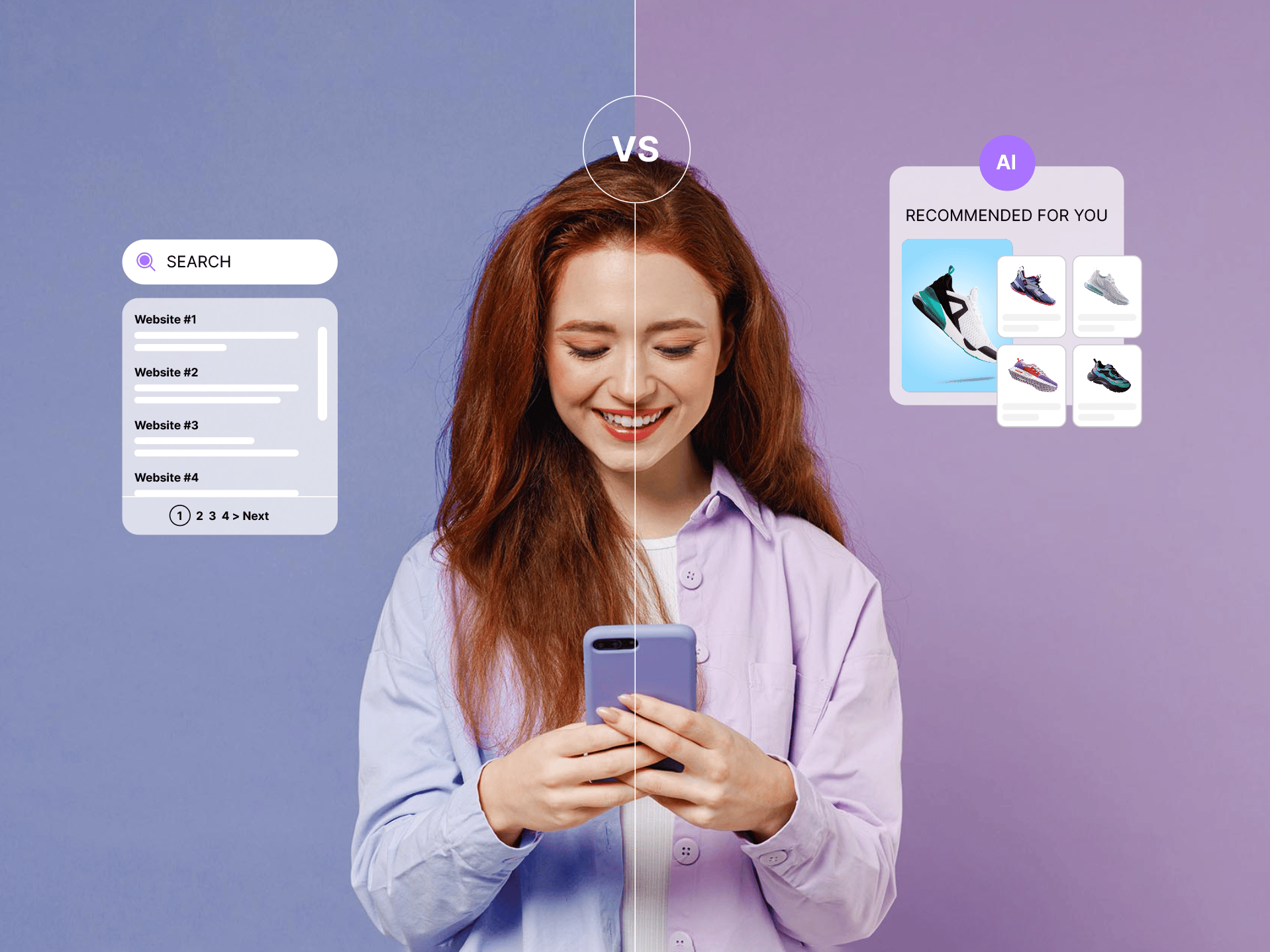 Traditional vs AI search-Girl